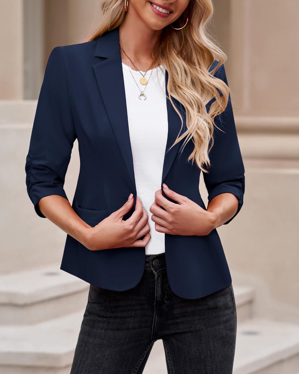 Thumbnail 1 de LookbookStore Women’s 3/4 Sleeve Blazer Suit Jacket for Business Casual Outfits