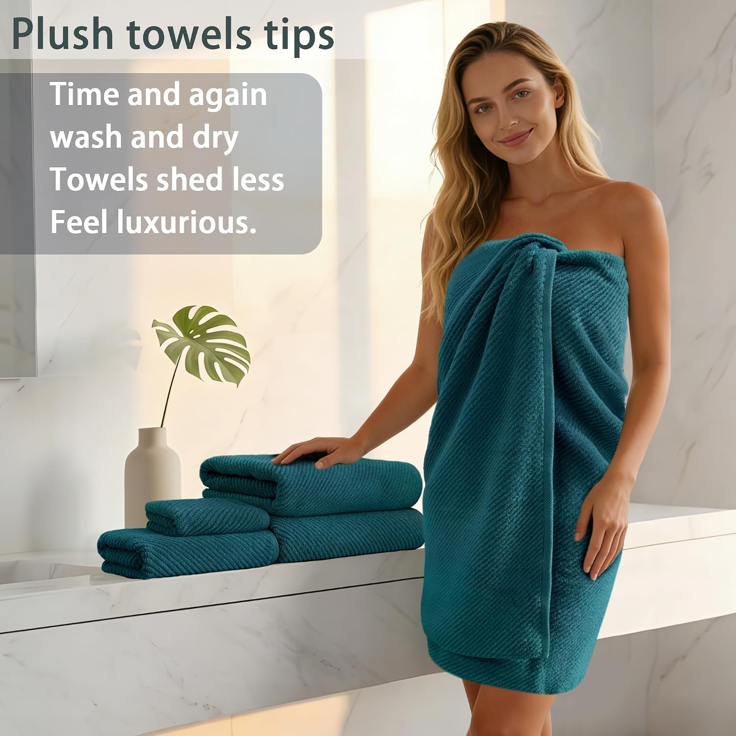 Thumbnail 4 de 6-Piece Cotton Bathroom Towel Set — 30"x56"