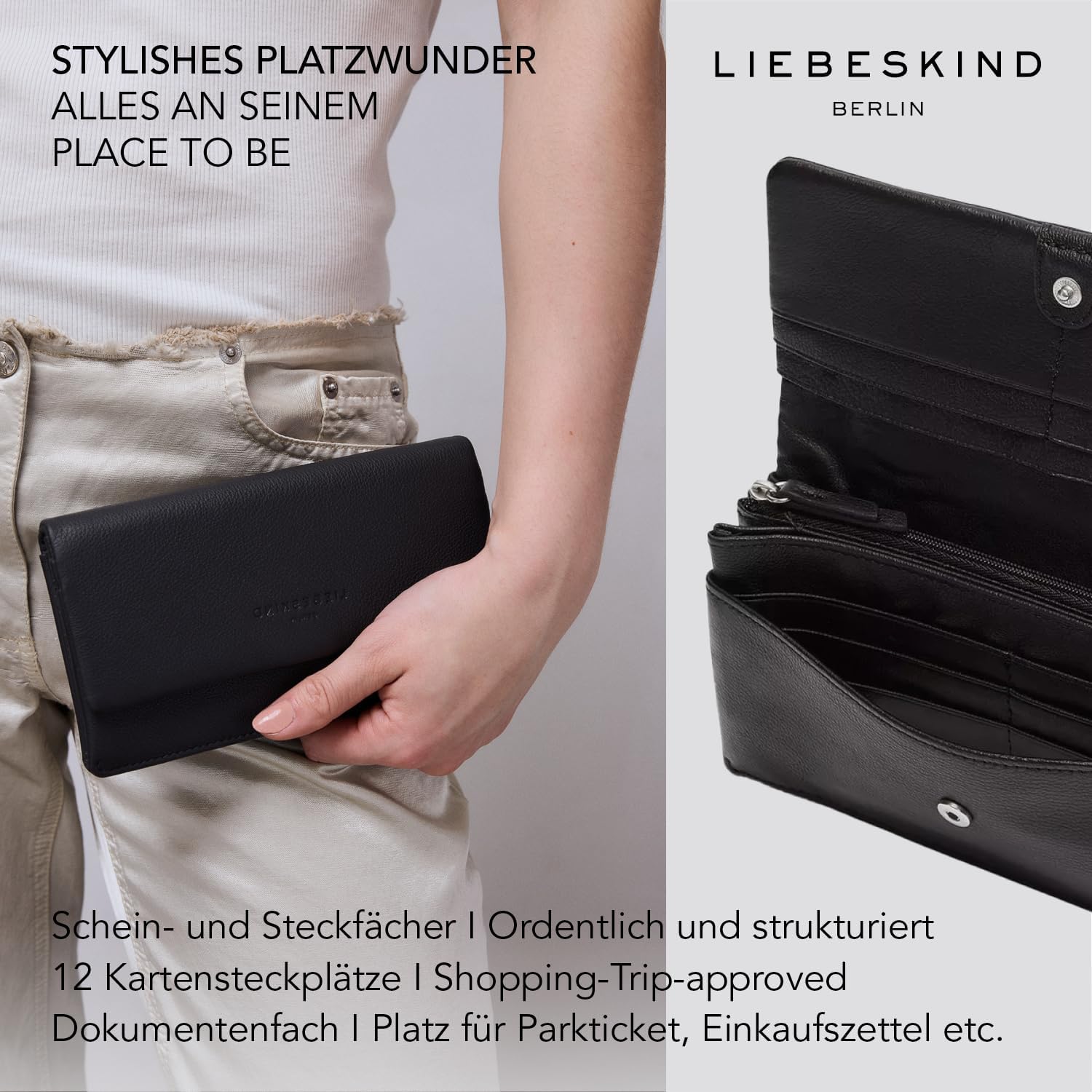 Detalle de Liebeskind Slam L Portefeuille femme en cuir coconut grillé