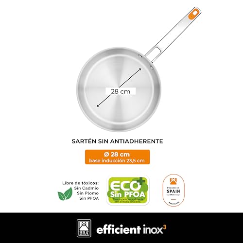 Detalle 2 de Poêle BRA Efficient Inox Triply 28 cm ⚙