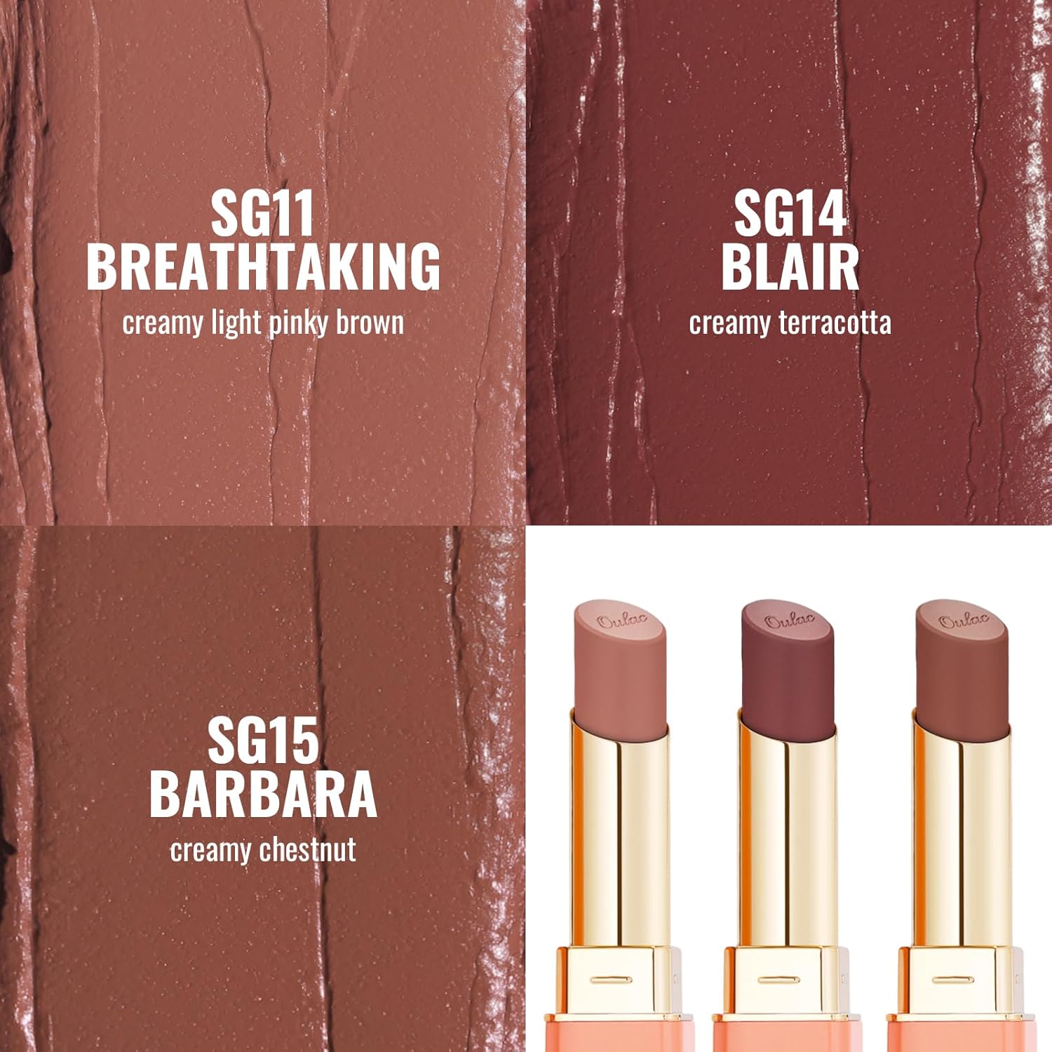 Detalle 1 de Oulac Satin Matte Lipstick Set 4.3g