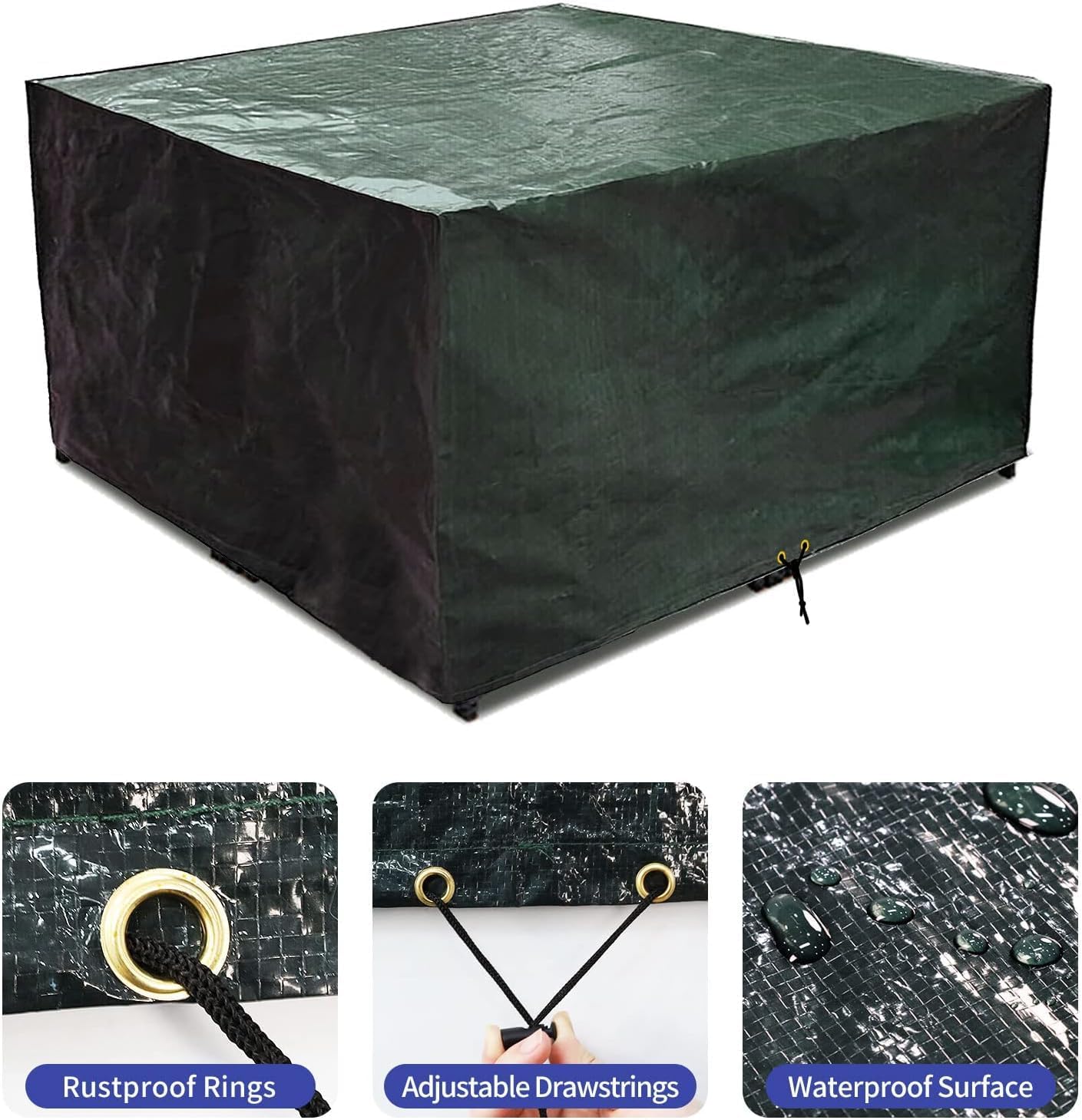 Thumbnail 3 de RICHIE Waterproof & Breathable Cover for Garden Tables and Patio Furniture (Green, 250x250x90 cm)