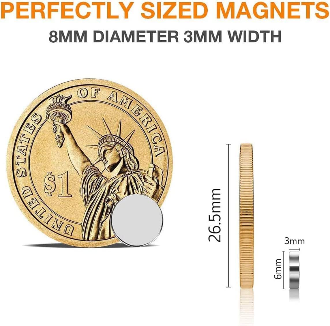 Detalle de Extra Strong Magnets Pack 108 N45 8mm