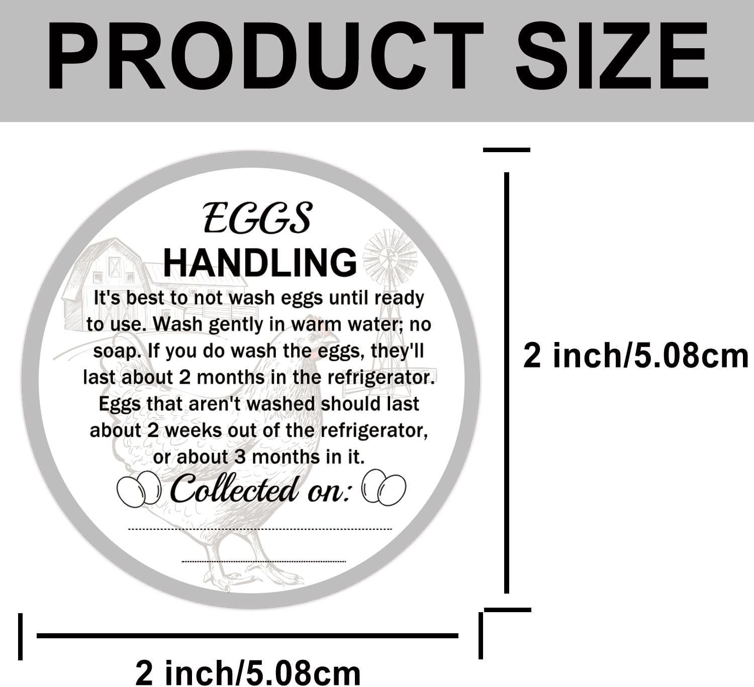 Thumbnail 1 de 500 Farm Fresh Egg Carton Labels 🏷