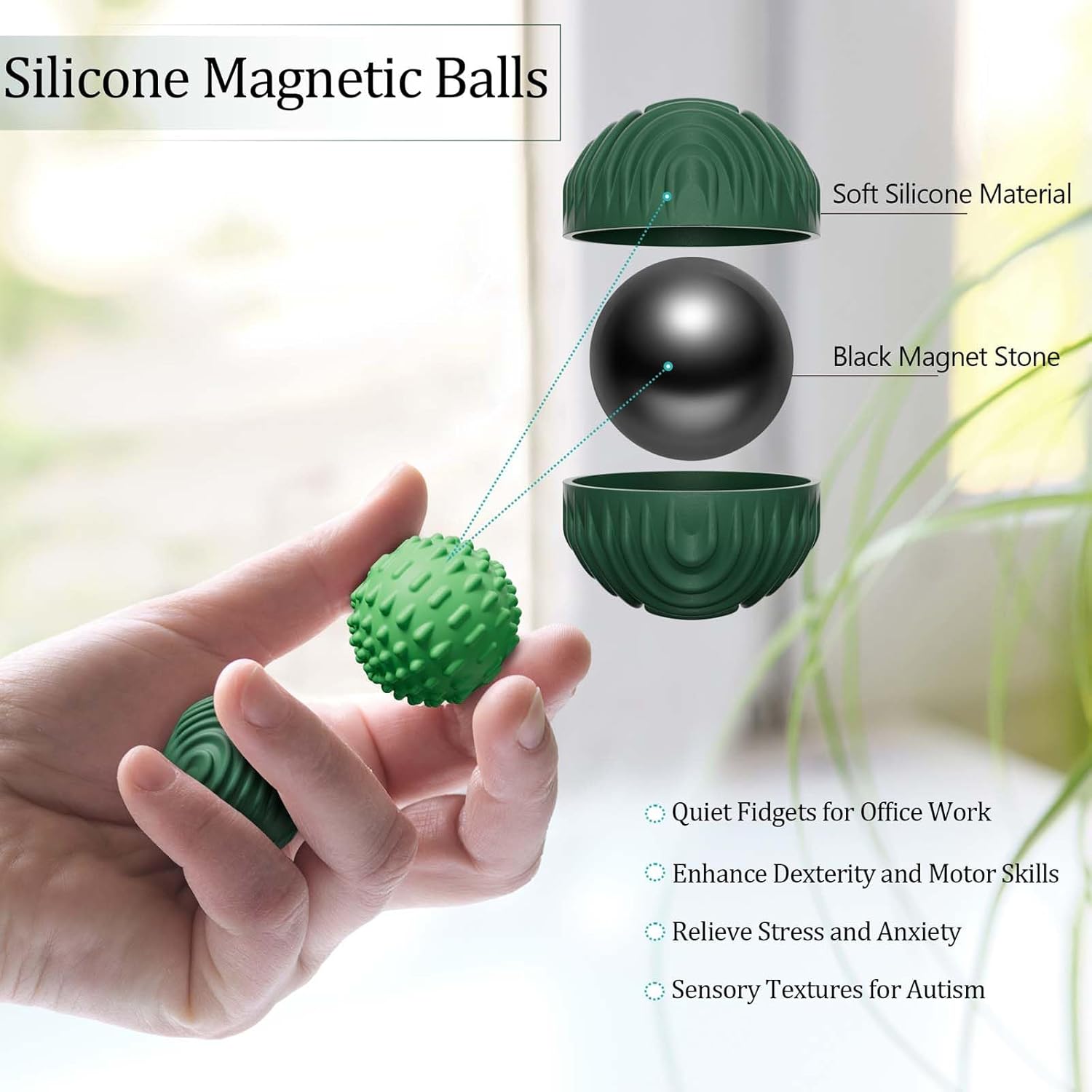 Thumbnail 1 de luckdoor Magnetic Silicone Balls 4PCS 🧲