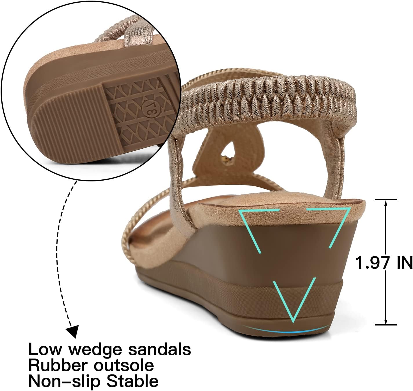 Thumbnail 5 de SHIBEVER Flower Wedge Sandals
