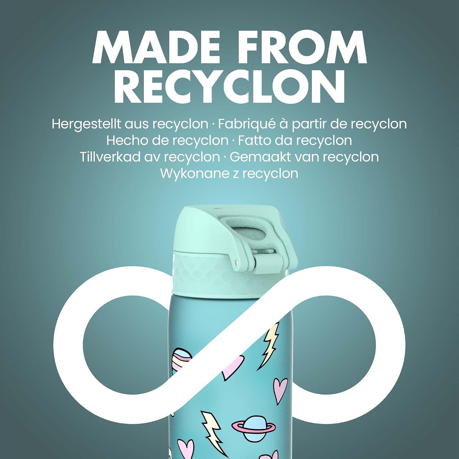 Detalle 1 de ION8 I8RF500PBUNIC2 Evo – szczelna butelka 500 ml Planeta Jednorożców