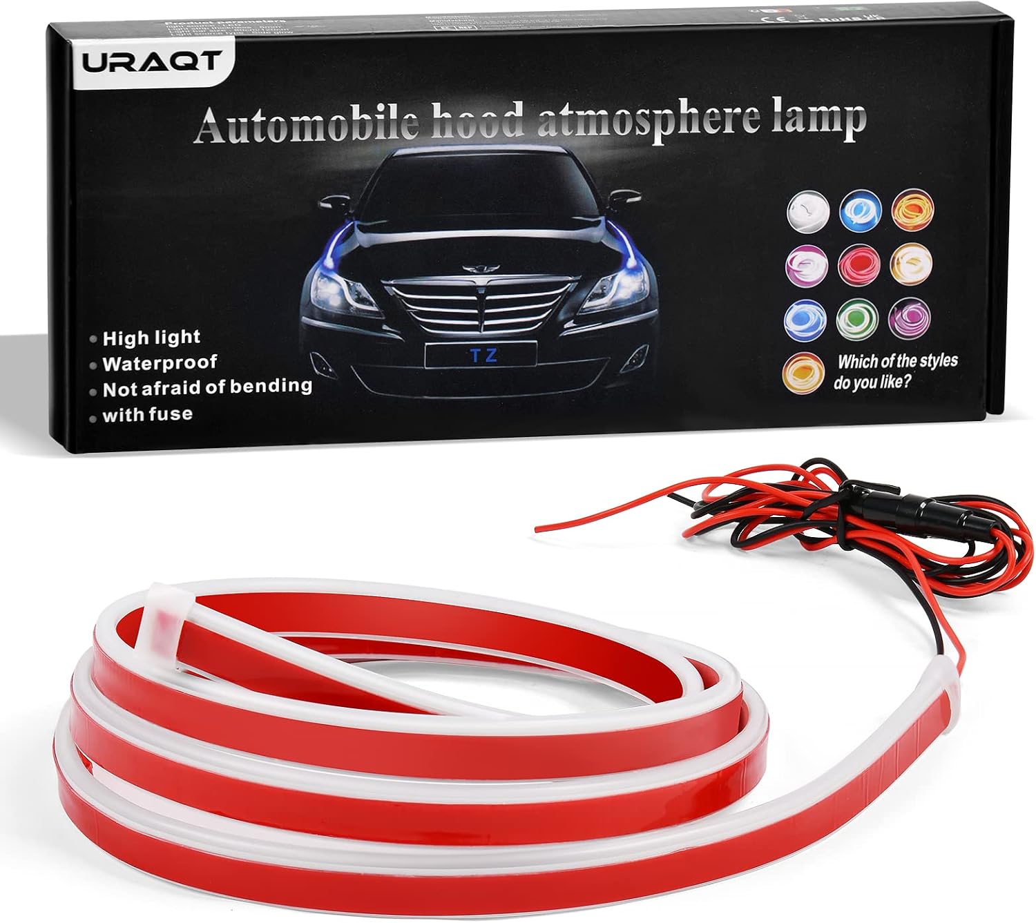 Detalle de URAQT Motorhauben LED Lichtstreifen 180 cm