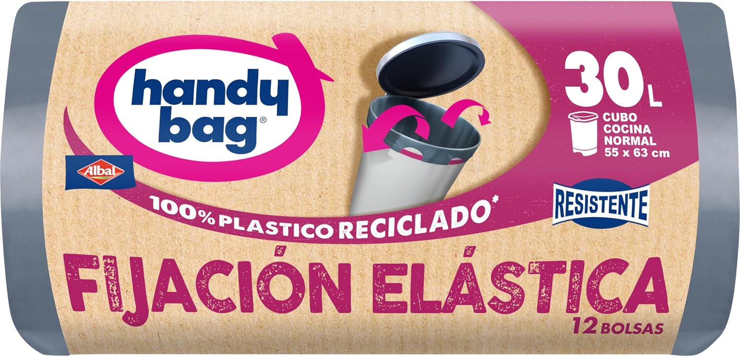 Detalle de Handy Bag vuilniszakken 30 l met elastische bevestiging, 100% gerecycleerd kunststof