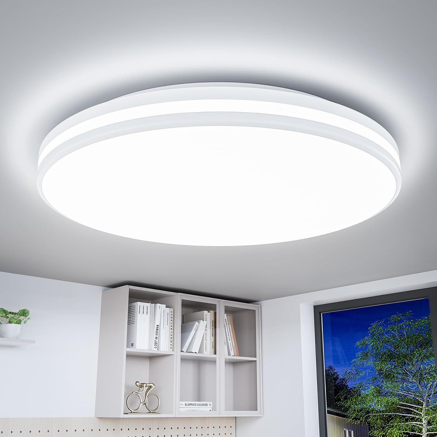 Detalle de LED Deckenleuchte 20W (Bad, IP44) – runde Badezimmerlampe kaltweiß 5000K, 26 cm