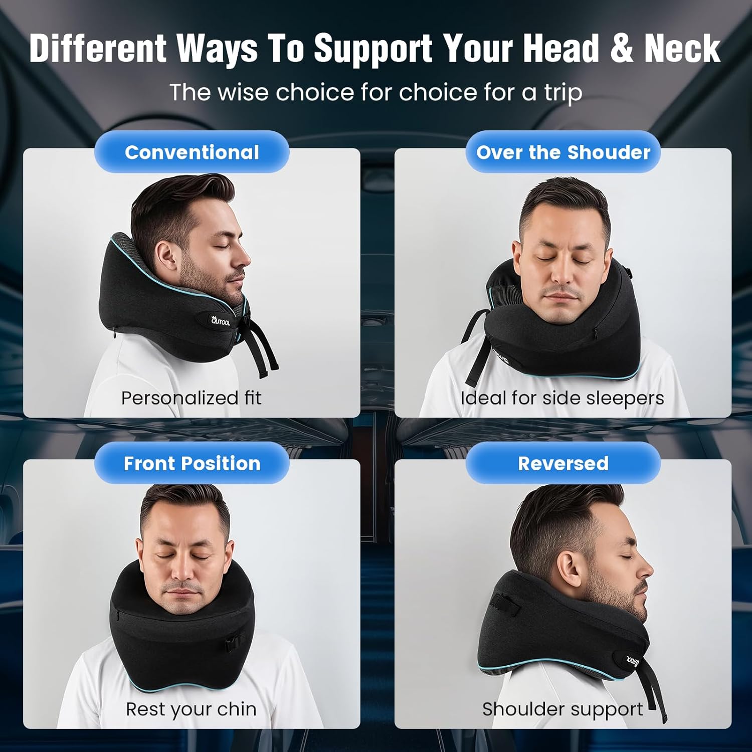 Thumbnail 4 de Travel Pillow Memory Foam 360° Neck Support