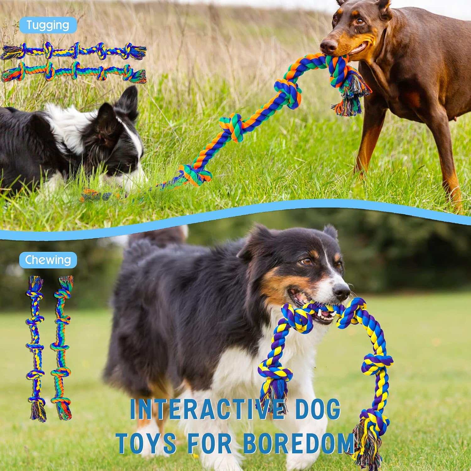 Thumbnail 2 de XL Indestructible Dog Toys for Aggressive Chewers – Large cotton rope chew toy for heavy chewers (2 pack)