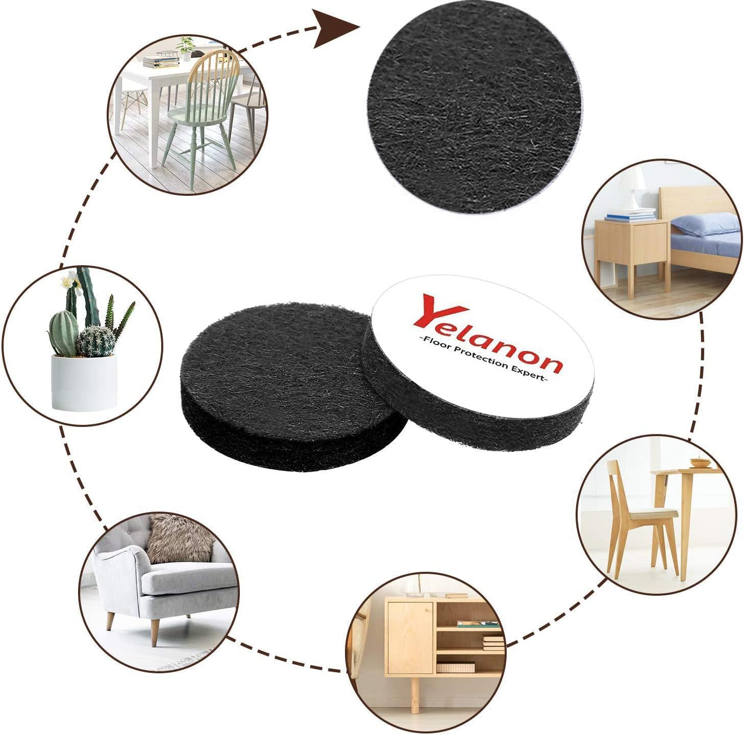 Detalle 2 de Yelanon Felt Furniture Pads 182 pack
