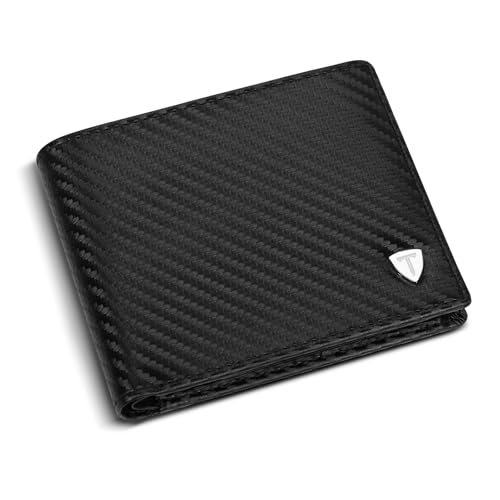 Detalle de TEEHON Cartera Billetera de Piel con Bloqueo RFID y 7 Ranuras para Tarjetas (Negro)