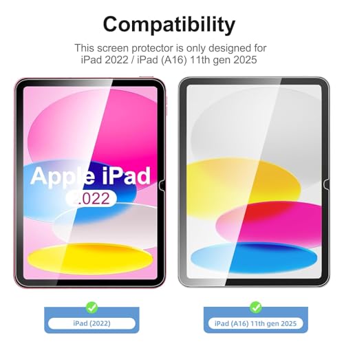Thumbnail 1 de NEW'C Verre Trempé pour iPad A16/Average – Protection d’écran pour iPad 11e (2025) et 10e (2022) – Lot de 2