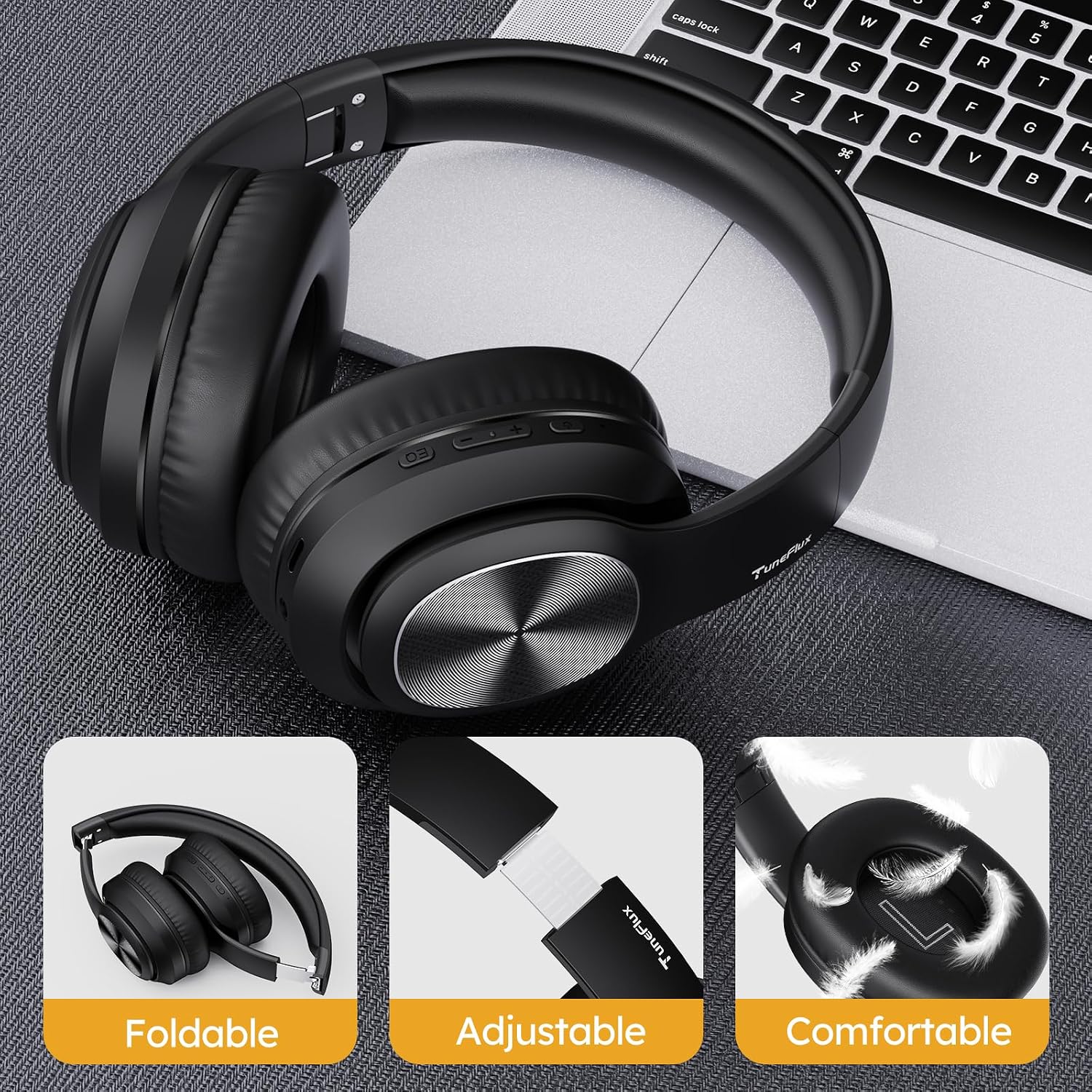 Thumbnail 6 de TuneFlux Wireless Bluetooth Headphones Over Ear 80H Playtime ⌛