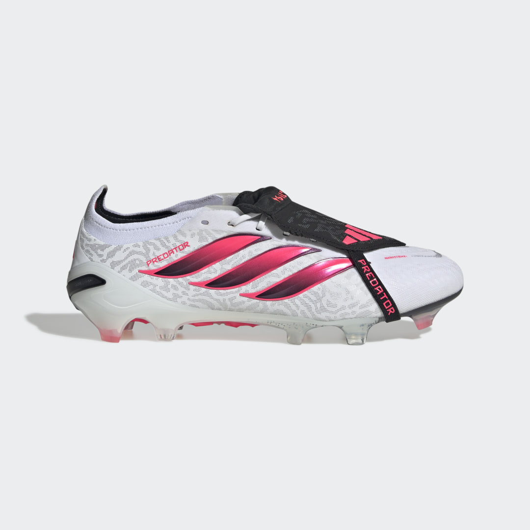 Detalle de Adidas Predator Elite Fold-Over Tongue Firm Ground – botas de fútbol blancas