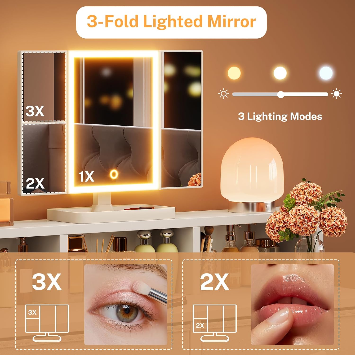 Detalle 2 de TEENFON Makeup Vanity, 27.6-inch
