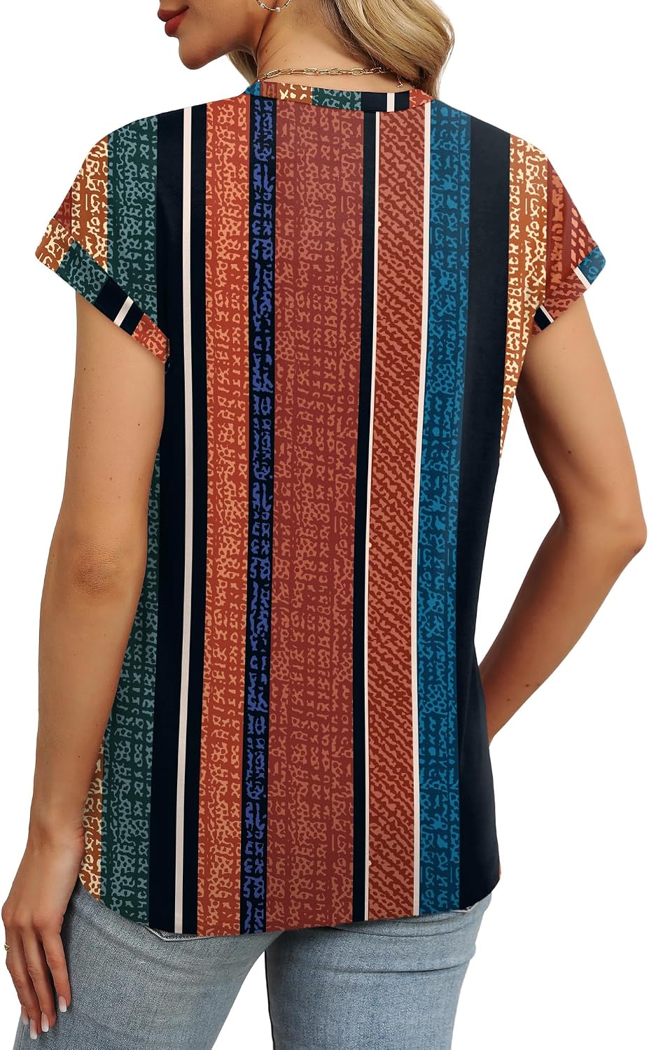 Detalle de WEESO Womens Summer Tops Trendy 2026 Cap Sleeve Pleated Front Crew Neck T-Shirts