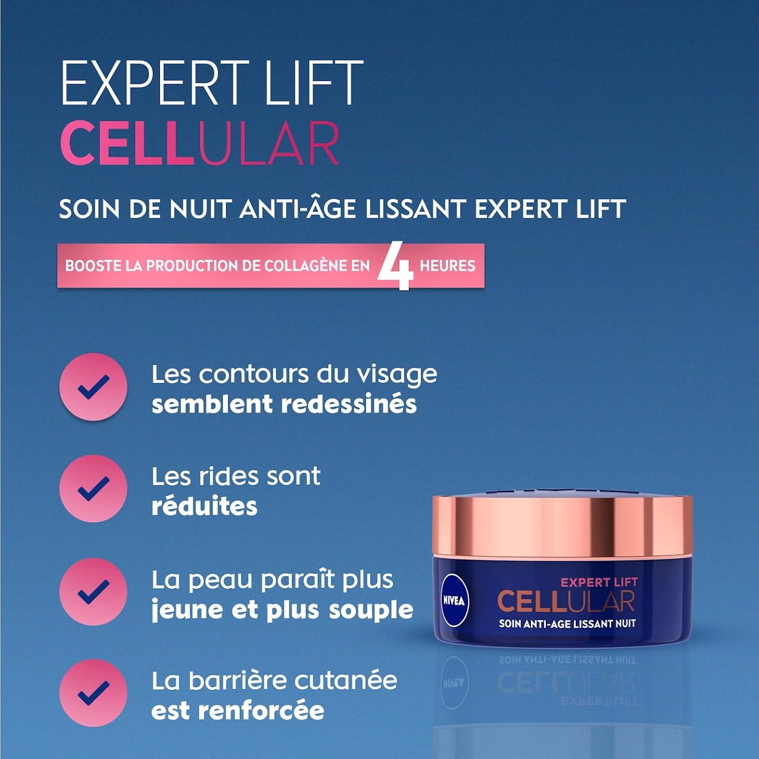 Detalle 2 de NIVEA Cellular Expert Lift – Crème de nuit anti-âge lissante 50 ml