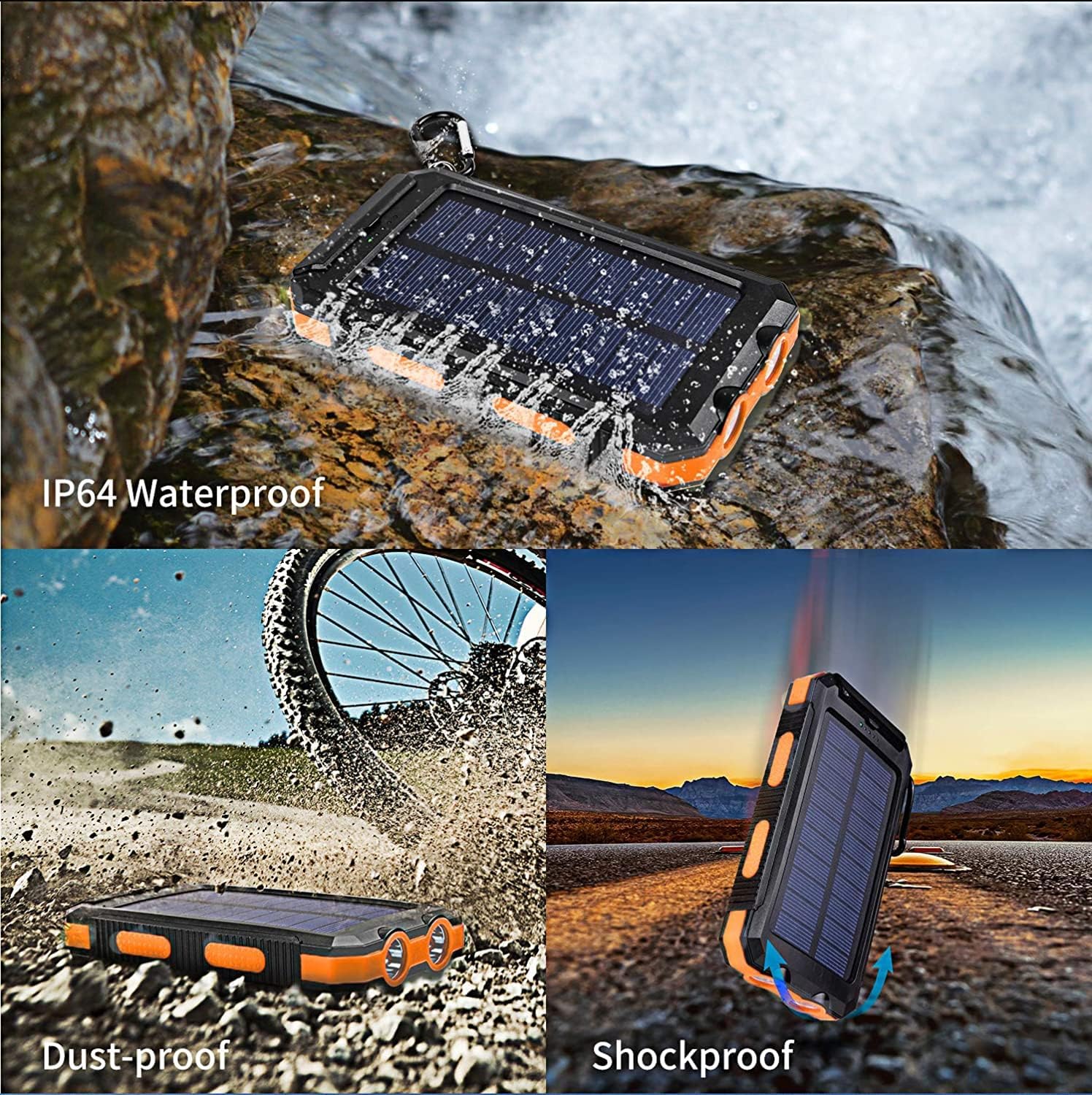 Thumbnail 5 de YELOMIN 20,000mAh Solar Power Bank with Built-In Cables and Flashlights