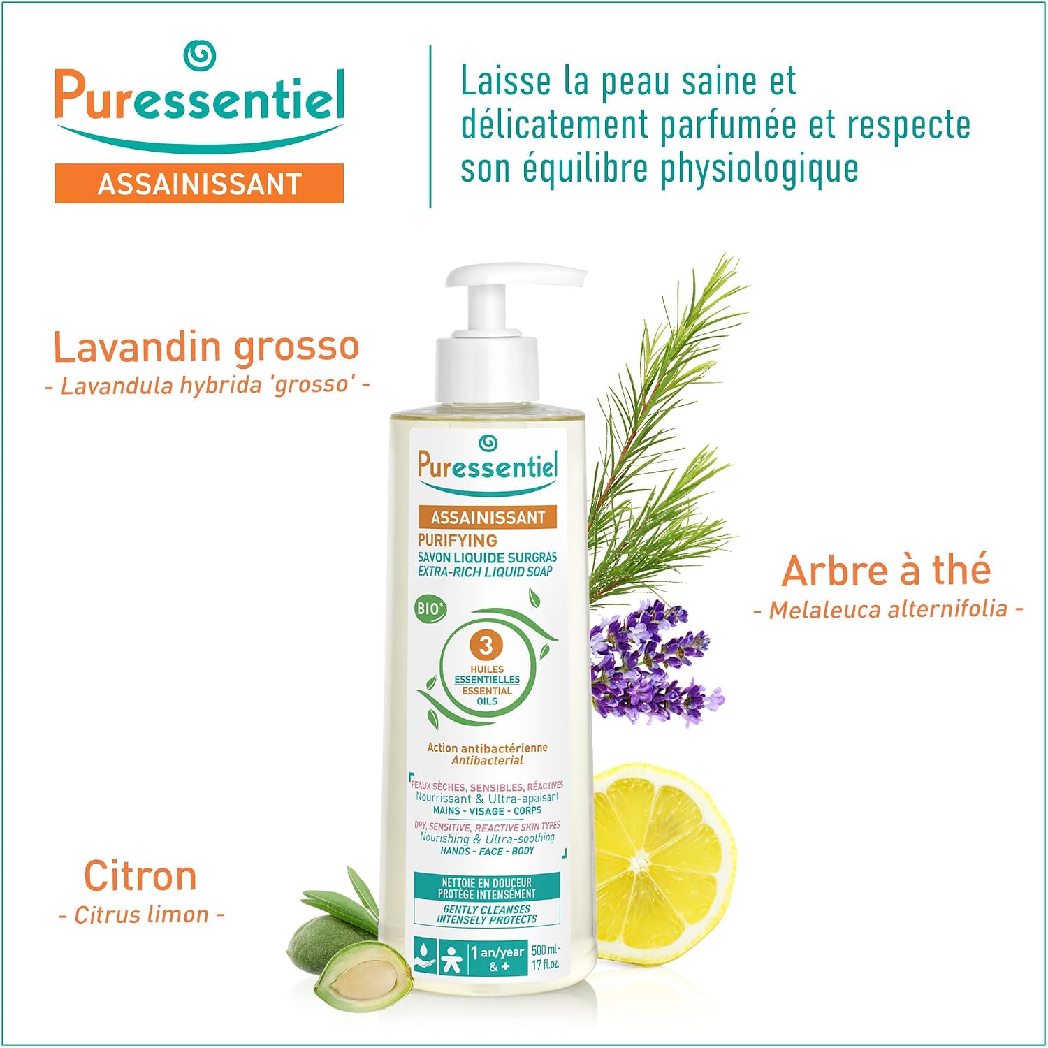 Detalle de Puressentiel Assainissant Savon liquide 500 ml