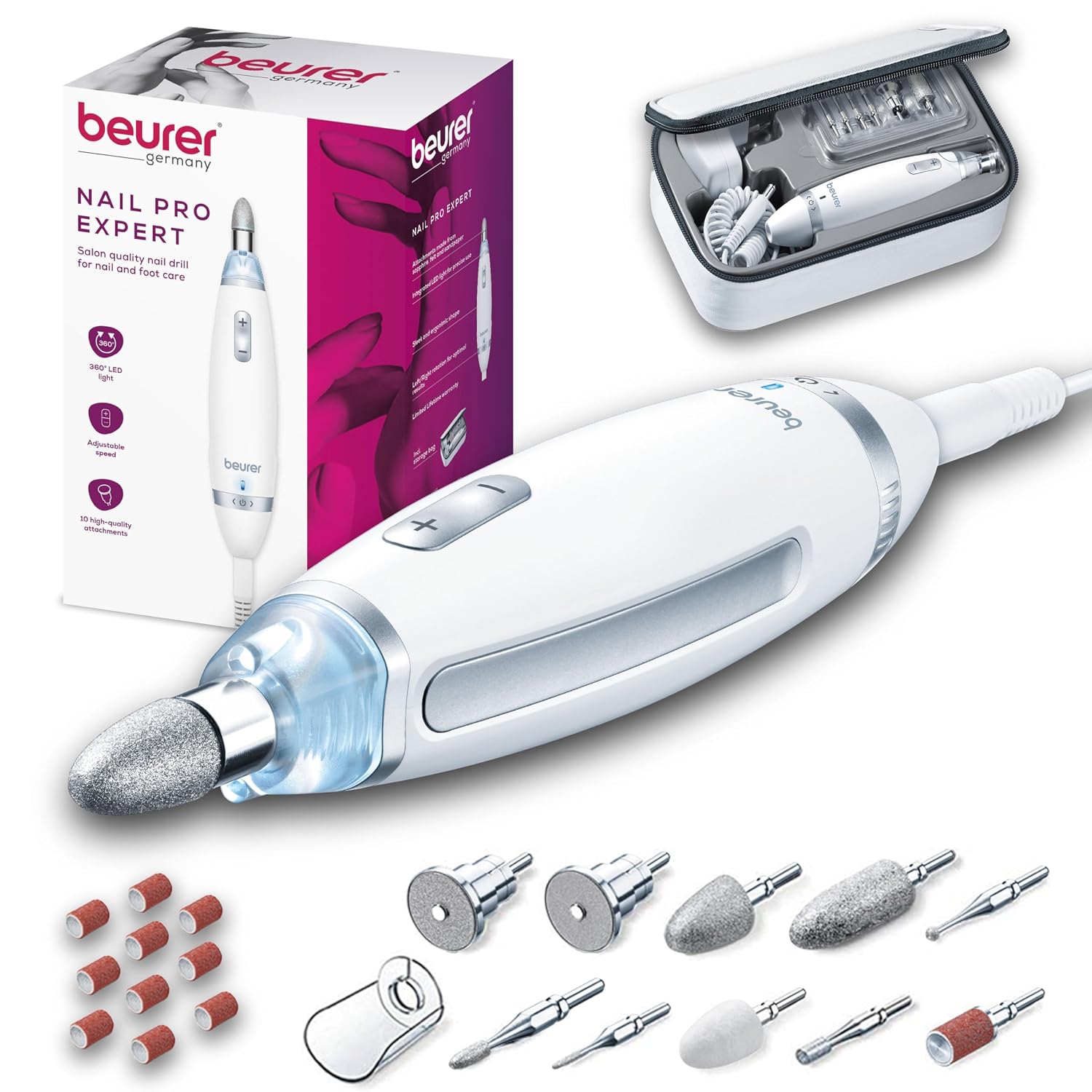 Beurer MP62 Nail Drill Kit with 10 Attachments ⚙