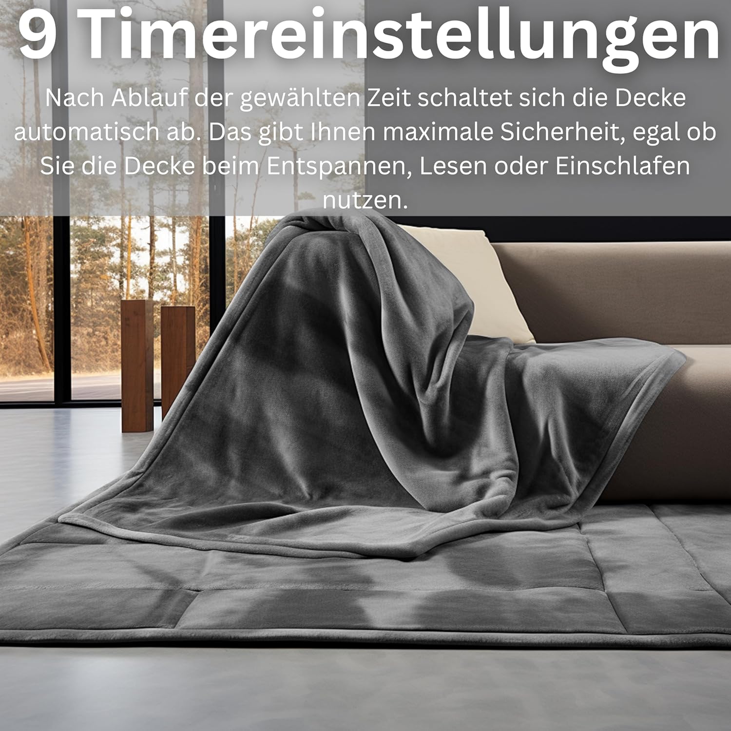Detalle de Steinborg Heizdecke 180x130 cm mit Abschaltautomatik – Wärmedecke für Bett und Sofa