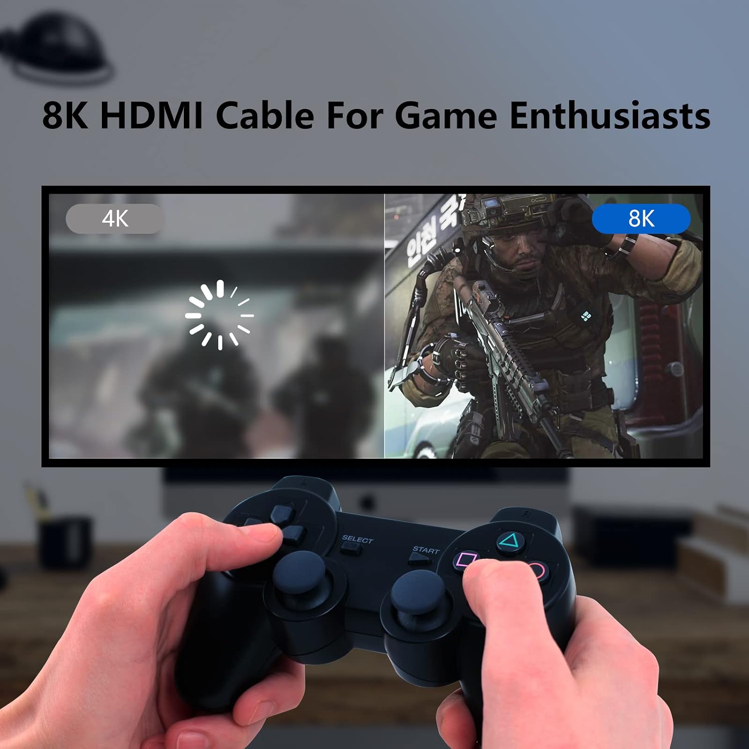 Thumbnail 3 de Eareyesail 8K HDMI Cable 15M – Fibre HDMI 2.1, 48Gbps, In-Wall CL3, 8K@60Hz / 4K@120Hz