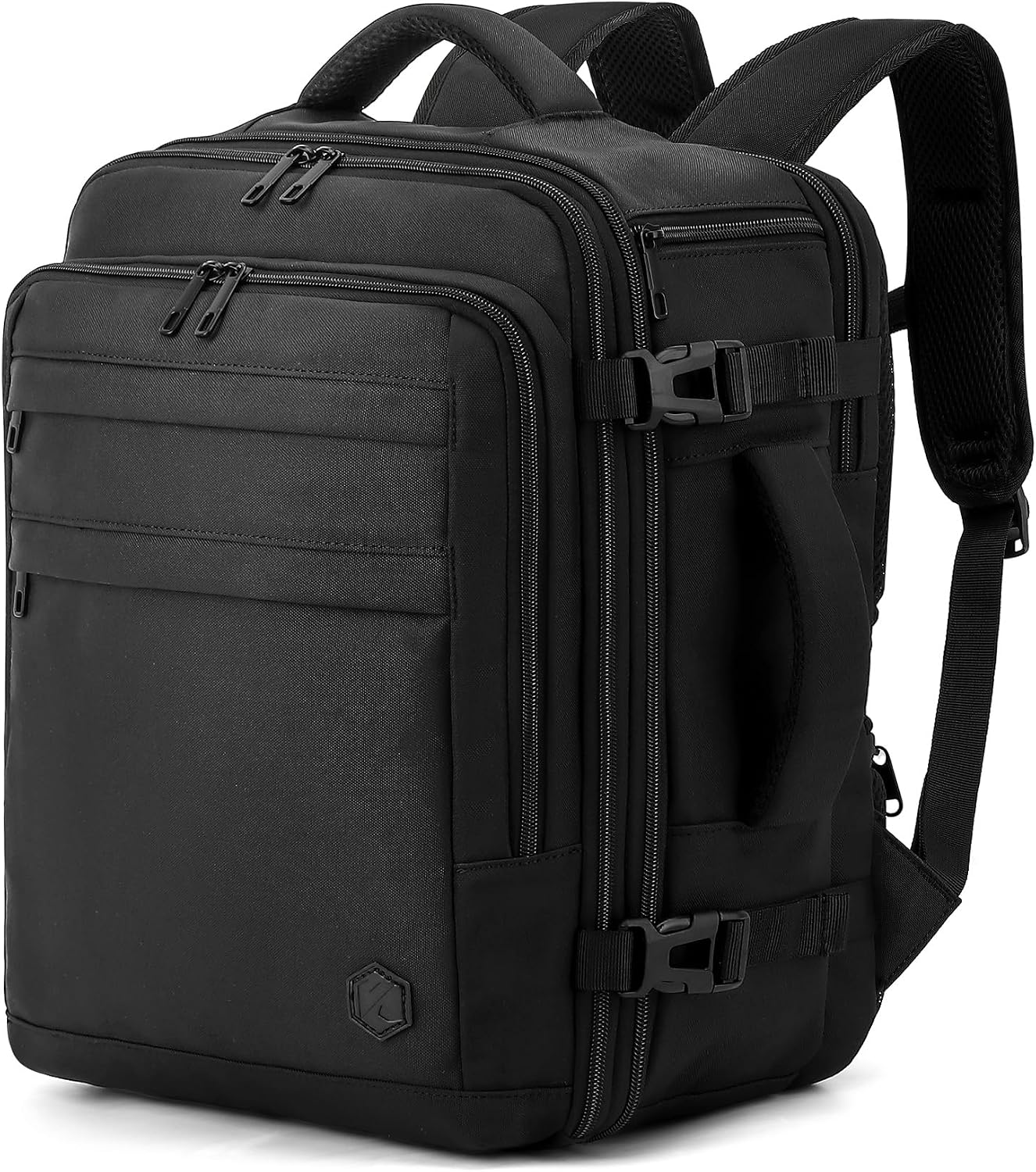 Detalle de VANKEV Ryanair EasyJet Eurowings Wizz Air Cabin Bag – expandable underseat laptop bag 40x30x20 to 40x30x25 (24L to 30L), black