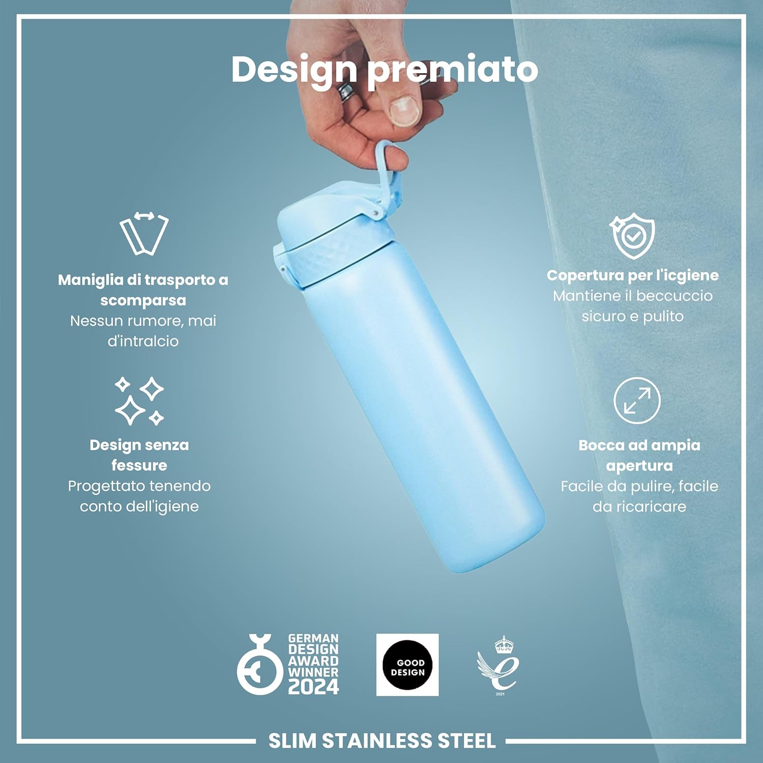 Thumbnail 5 de ION8 Borraccia a Prova di Perdite – Acciaio inox, tappo flip, lavabile in lavastoviglie