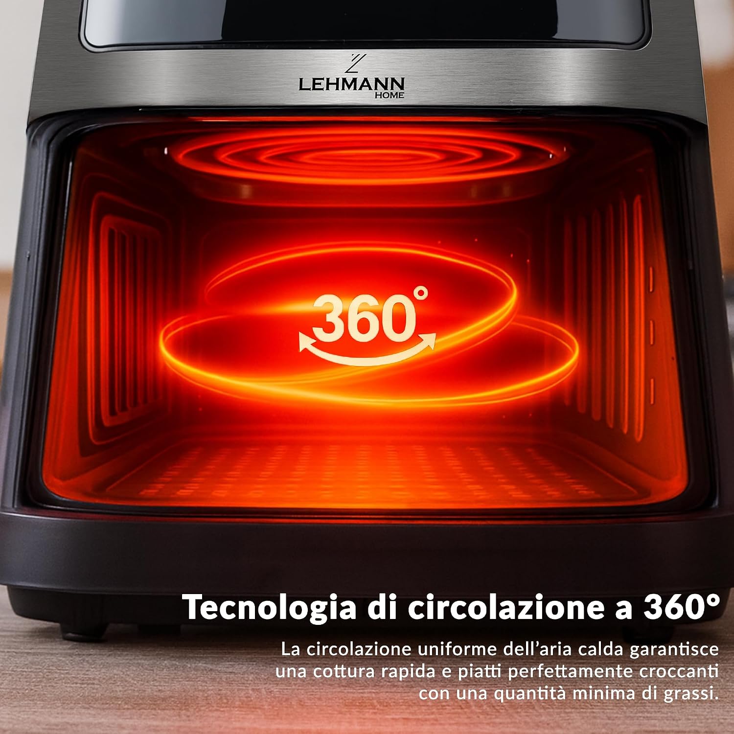 Thumbnail 5 de LEHMANN Friggitrice ad Aria 8 Litri XXL, 1800 W con Finestra di Visualizzazione e 12 Programmi