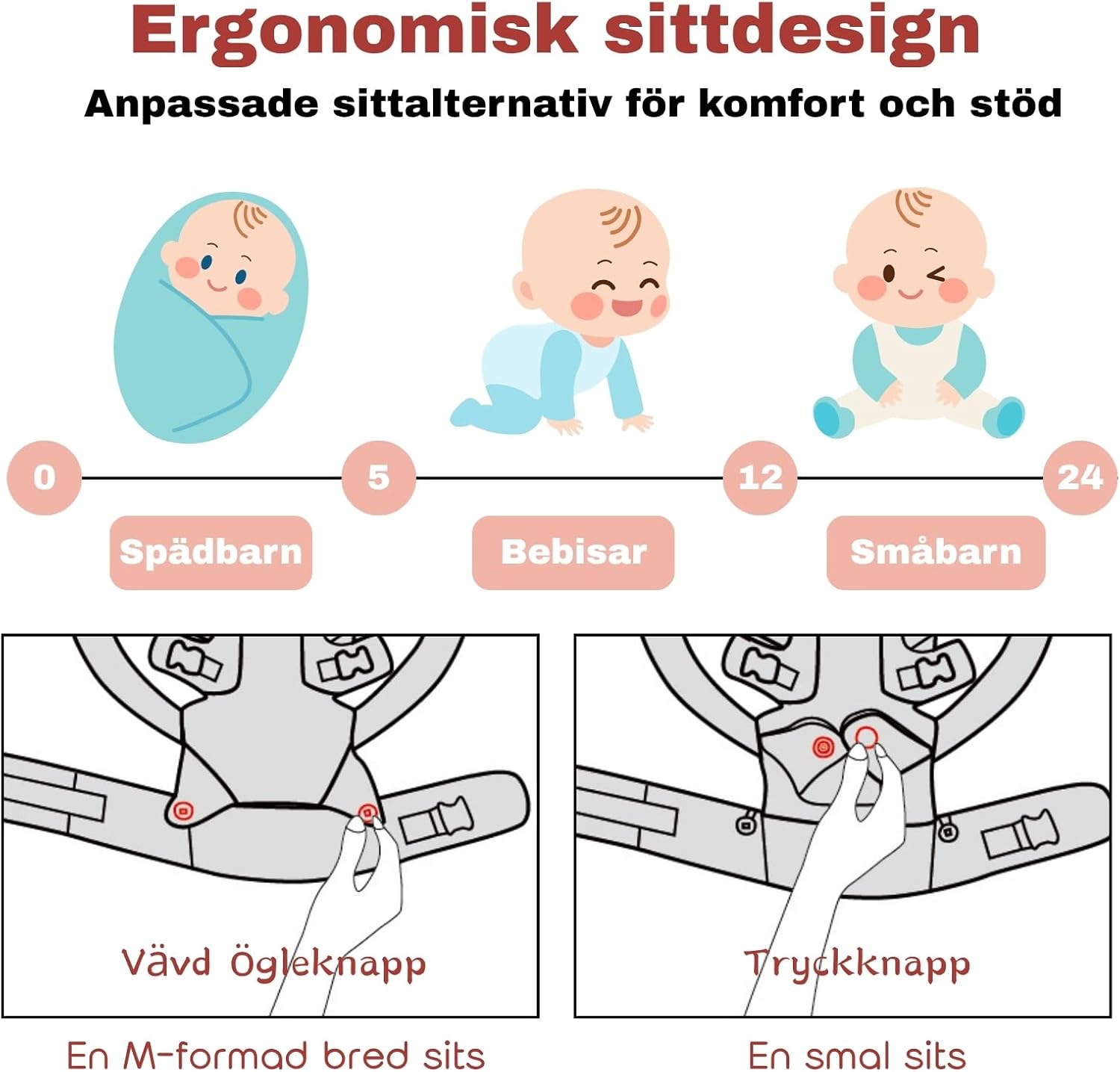 Thumbnail 6 de LUFFCABO bärsele i mesh med tre bärpositioner, 5–36 månader, upp till 15 kg