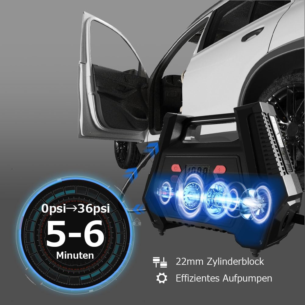 Detalle 2 de Oasser Compressore Aria Portatile 12V 150 PSI