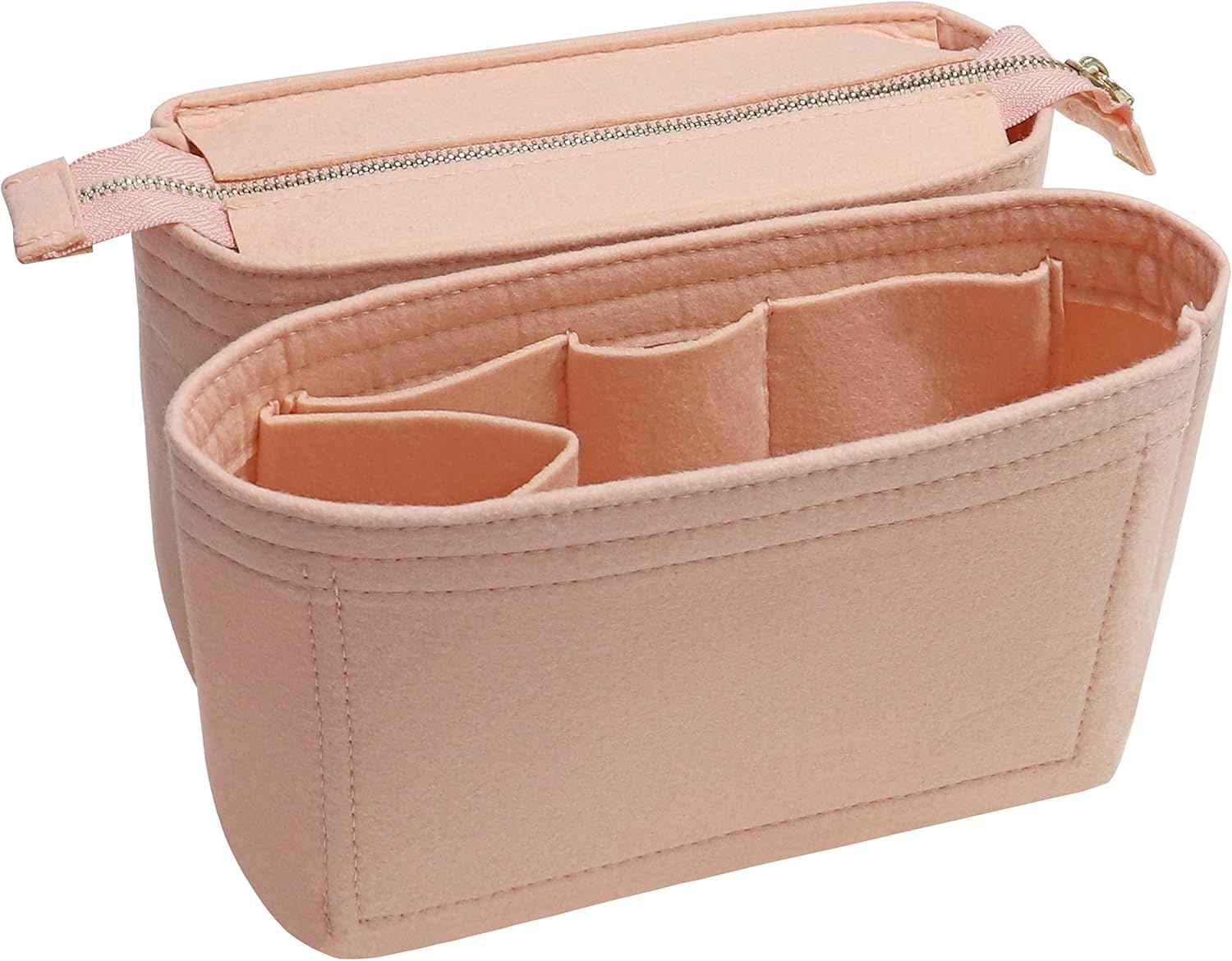 Detalle de Soyizom Felt Bag Organizer Insert for Tote - 2-Pack Set (Pink) for Neonoe Noé and Bucket Bags