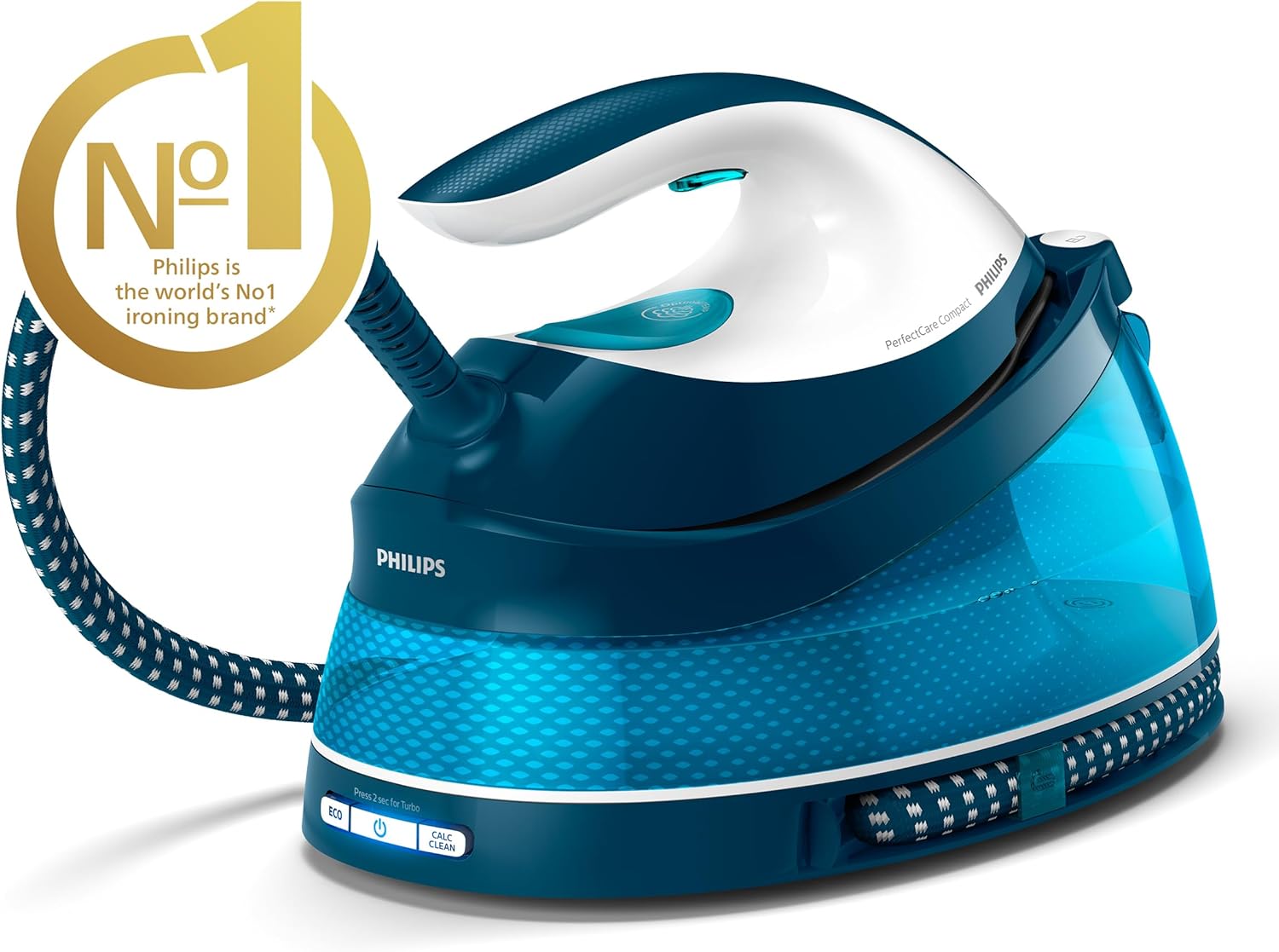 Thumbnail 1 de Philips PerfectCare Compact Steam Generator Iron GC7840/26 with 1.5L tank, OptimalTEMP and ECO mode