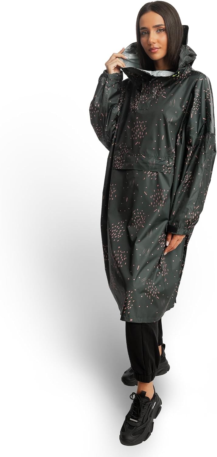 Detalle de Jubi® RP_01 regenponcho voor dames van 100% gerecycled polyester