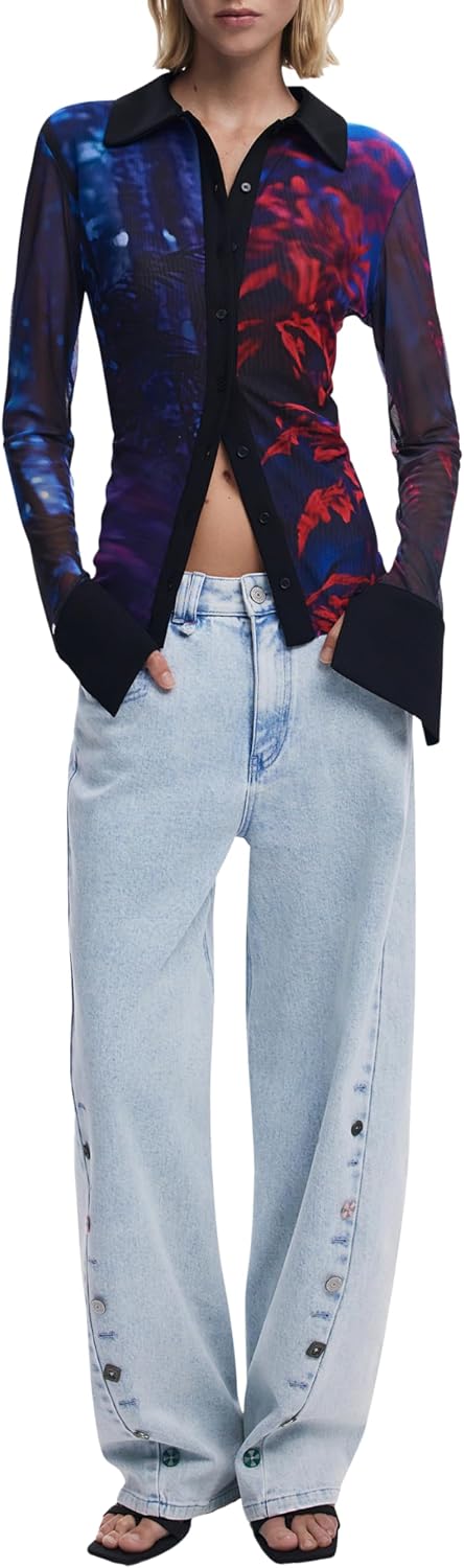Detalle 2 de Desigual TS_Dietrich Blouse Mujer camisa manga larga