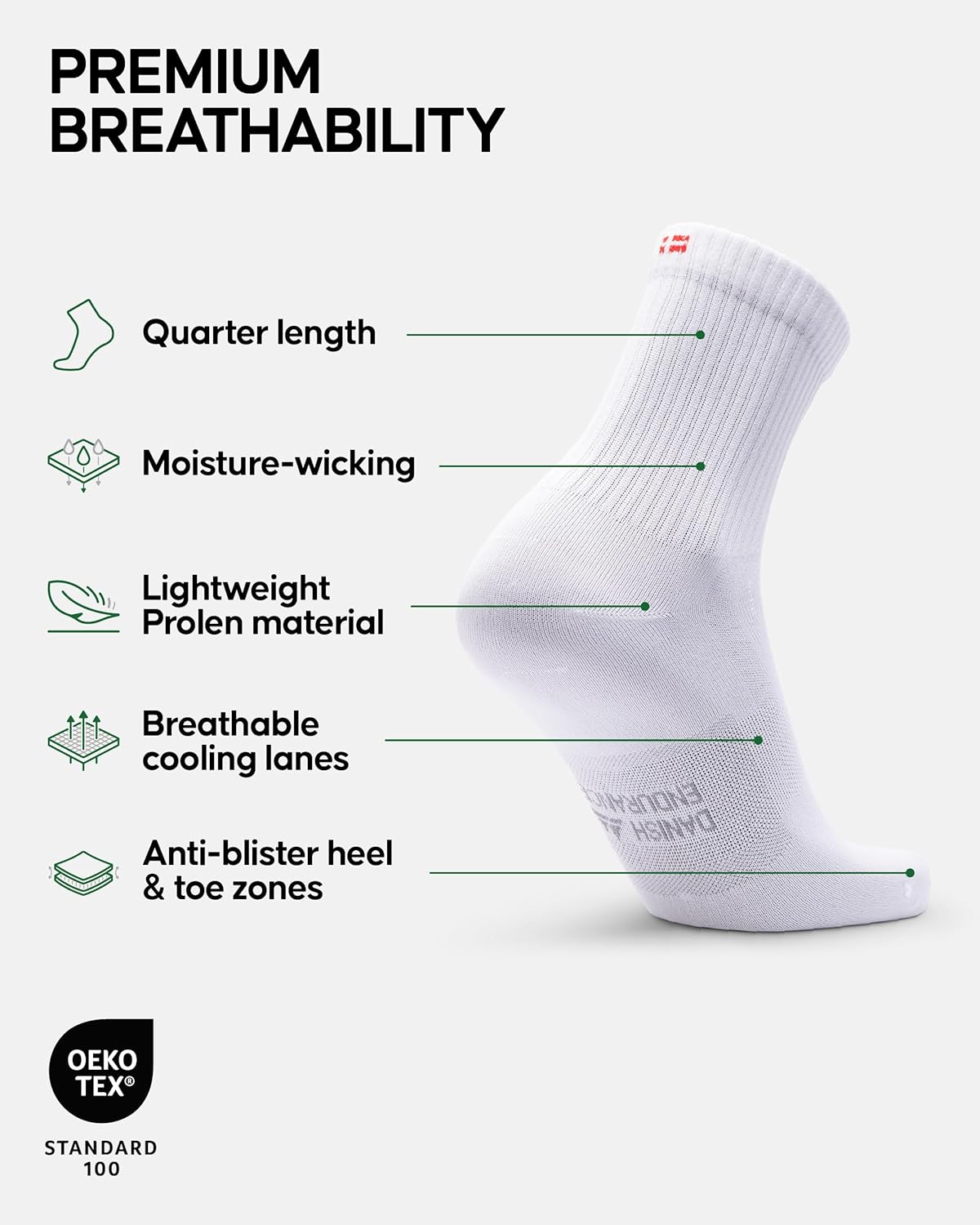 Thumbnail 1 de Danish Endurance running socks, quarter fit