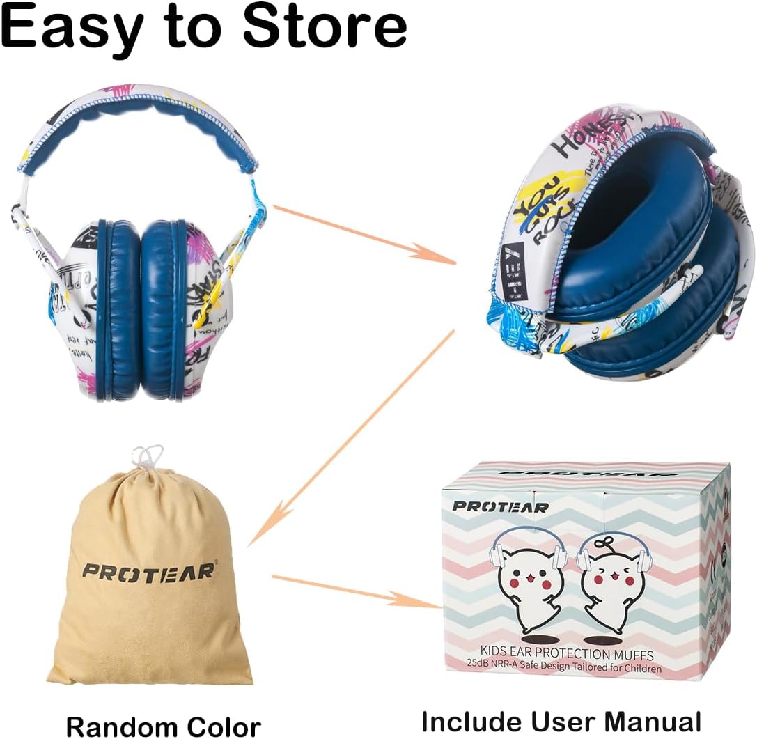 Thumbnail 6 de Kids' Hearing Protection Earmuffs Blue Graffiti