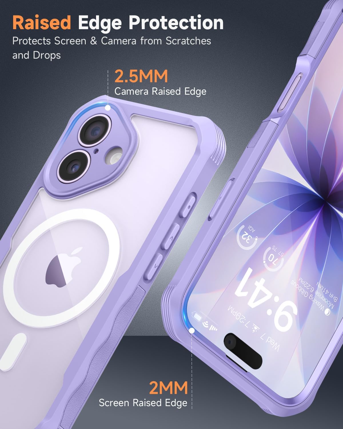 Detalle de seacosmo Magnetic Case for iPhone 17 (6.3-Inch) with Built-in 9H Tempered Glass Screen Protector and Camera Protection