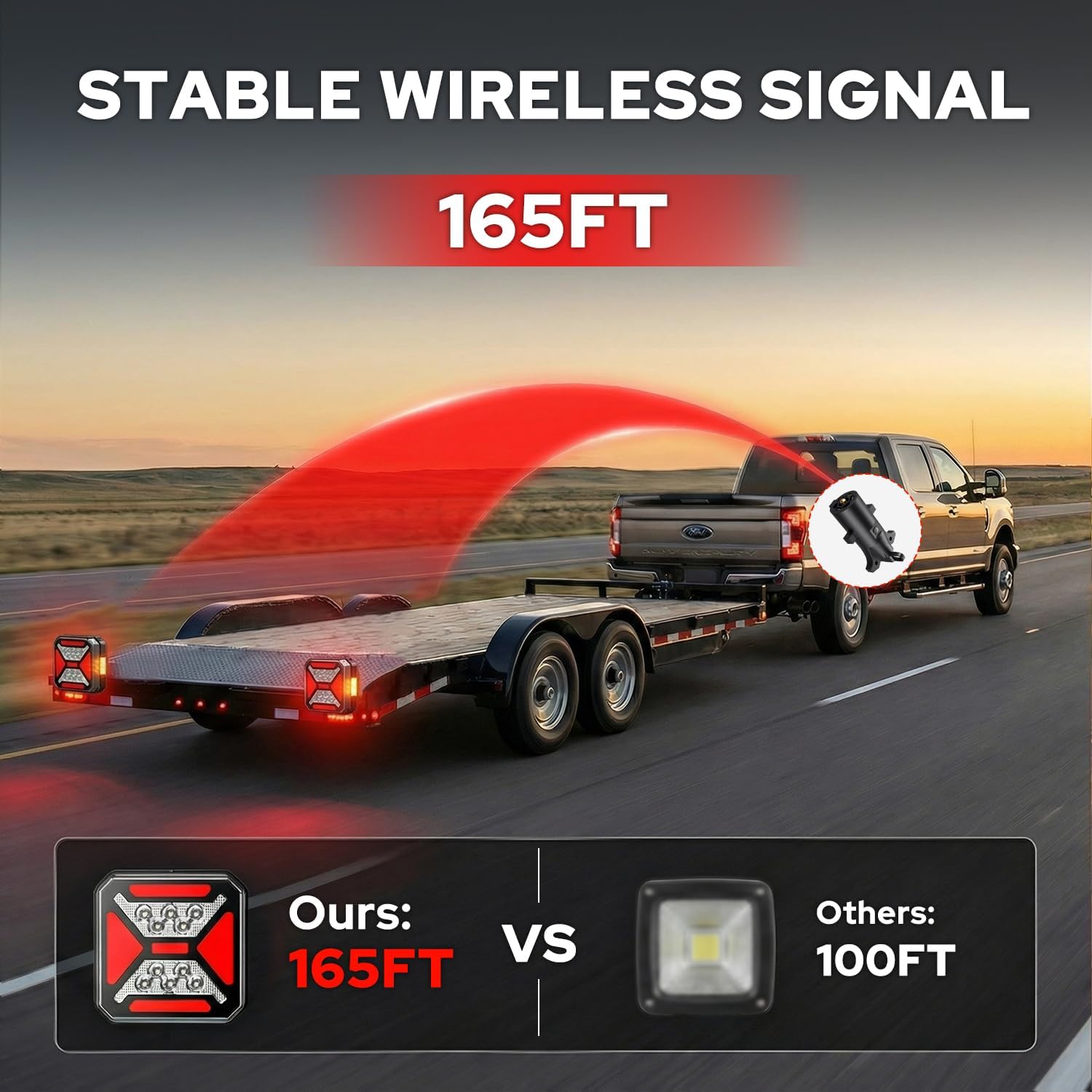 Detalle 2 de 2026 Upgraded 8-IN-1 Wireless Trailer Lights (Magnetic) – Adjustable LED Tow Lights, IP68, up to 165 ft signal