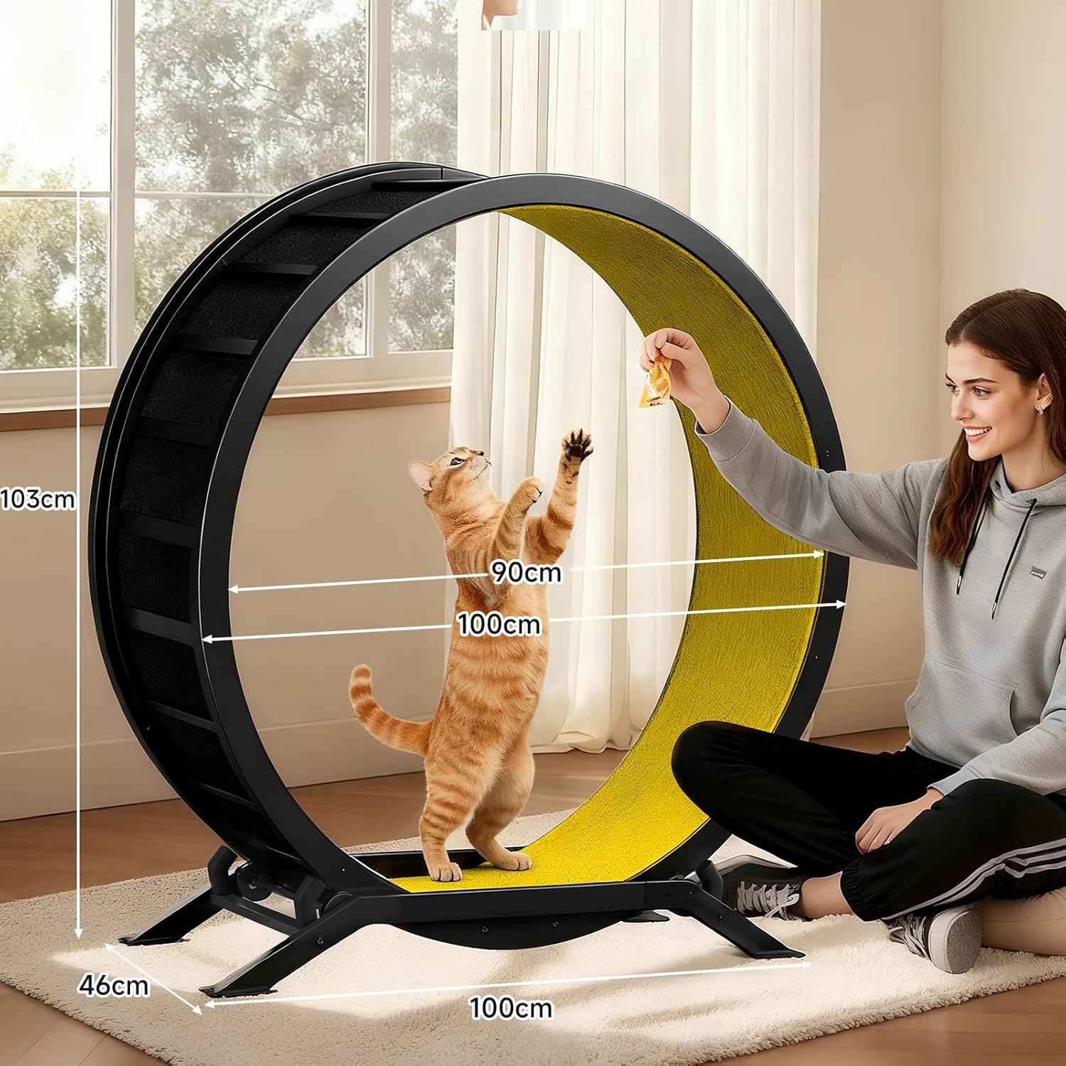 Thumbnail 5 de GTPLAYER Roue pour Chat XL 100 cm – Roue d'exercice silencieuse avec tapis amovible
