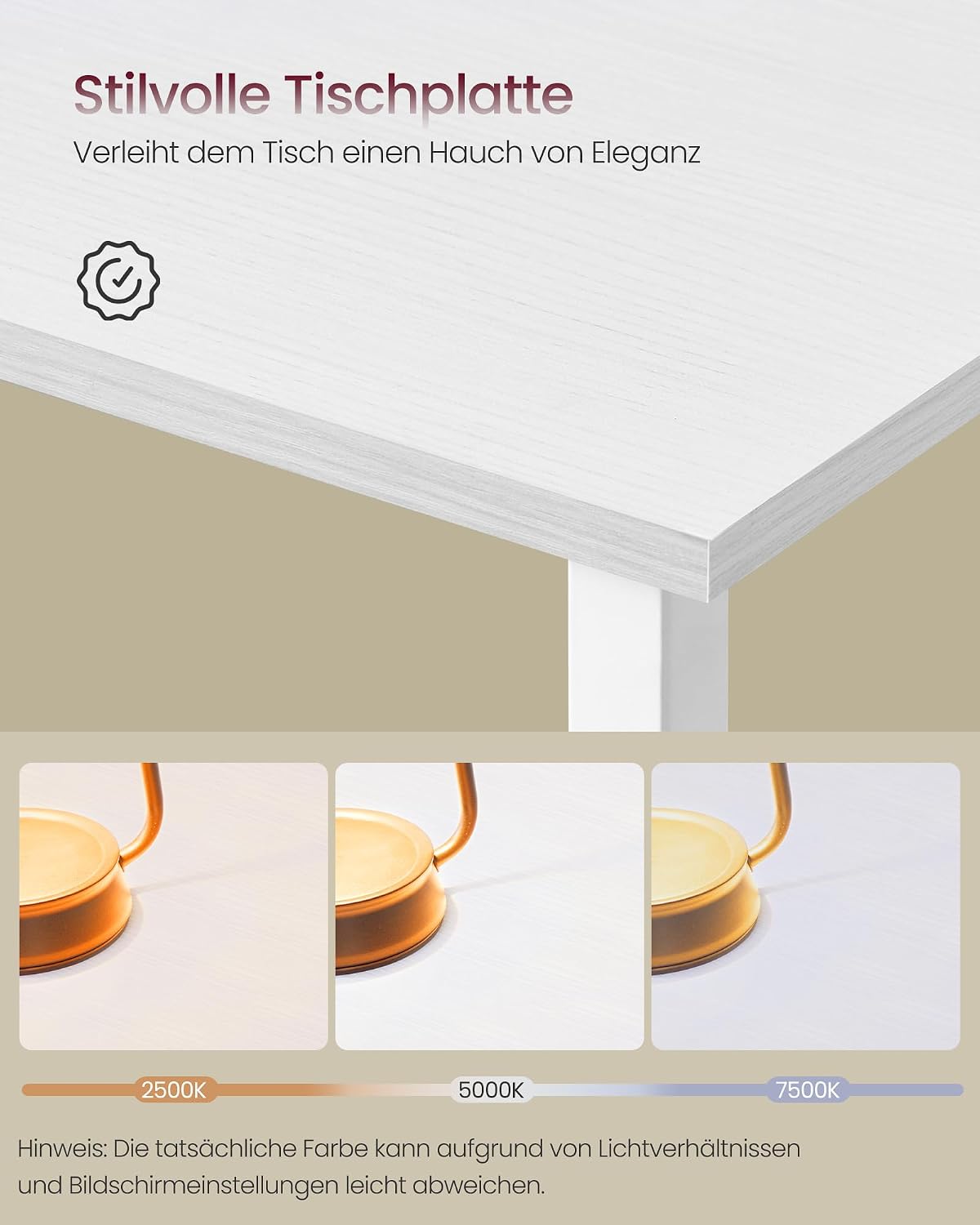 Thumbnail 6 de VASAGLE Eckschreibtisch L-förmig 140 x 140 cm – Ahornweiß, LWD073W01V1