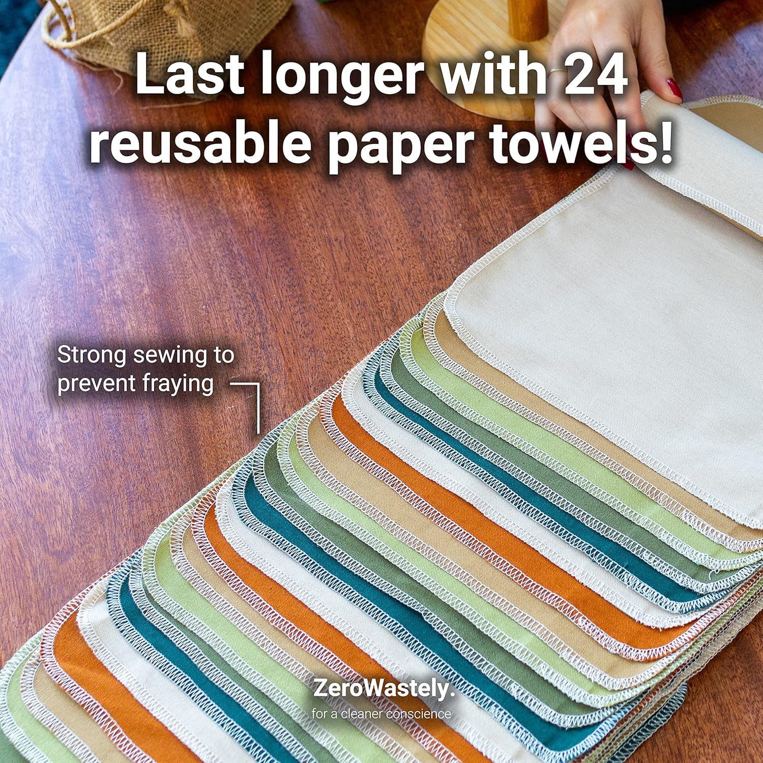 Thumbnail 4 de Reusable Paper Towels - Value Pack of 24 Paperless Paper Towels (100% Cotton)
