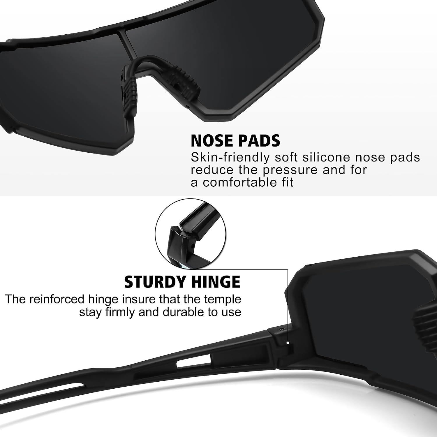 Detalle 2 de STORYCOAST Polarized Sports Sunglasses with UV400 Protection and Lightweight Frame