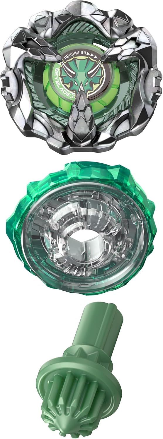 Detalle 2 de Beyblade X Ridge Triceratops 9-80GN ブースターパック 右回転ディフェンスタイプ