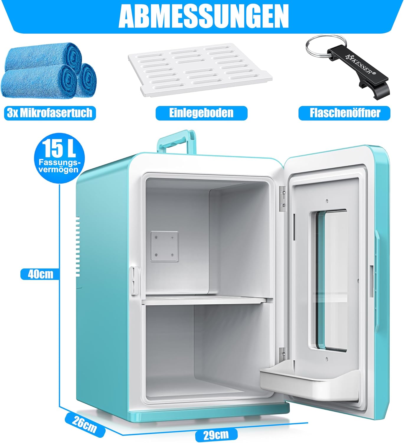 Detalle 2 de KESSER 2in1 Mini Kühlschrank 15 L Kühlbox