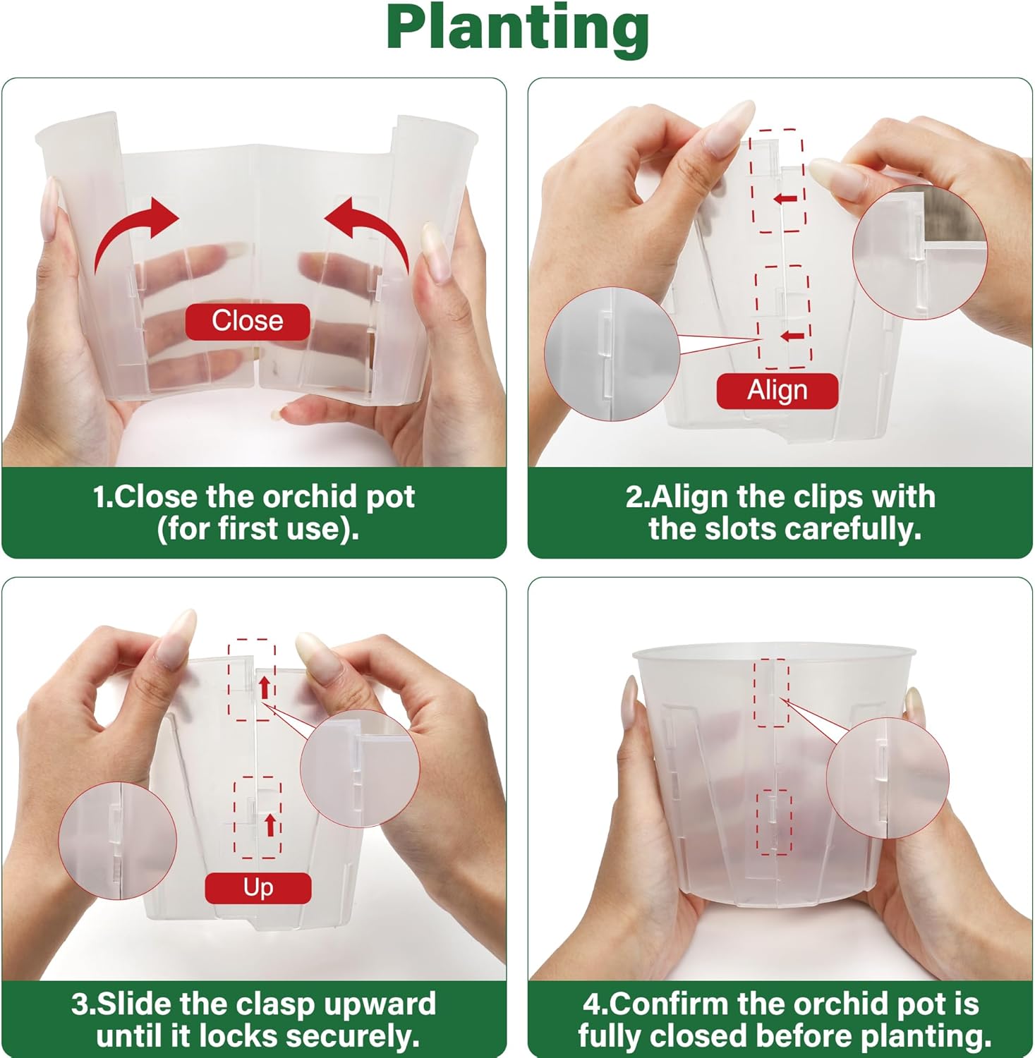 Thumbnail 4 de Bonviee 12-Pack Side-Open Orchid Pots 13cm