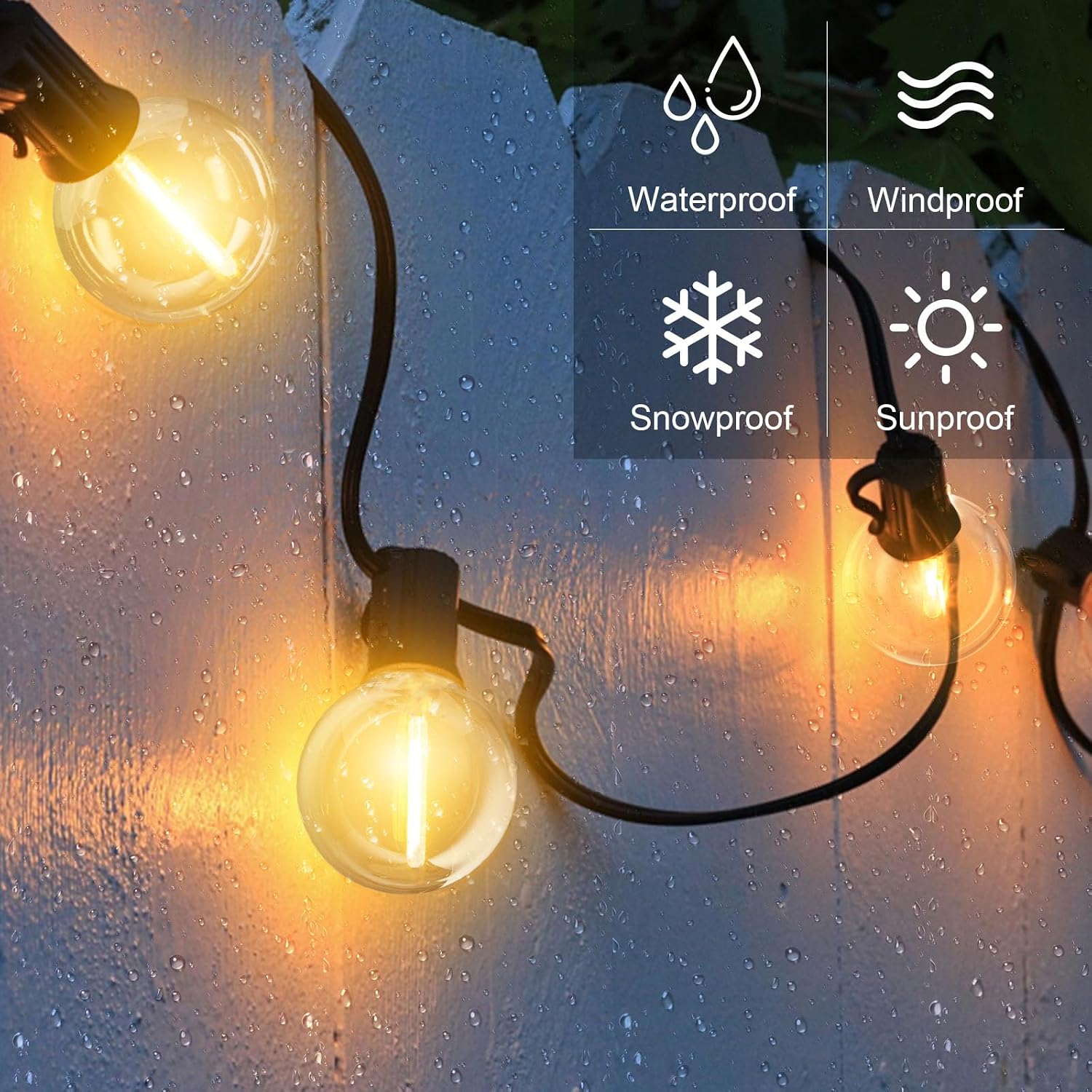 Thumbnail 1 de GLUROO 30M Catene Luminose LED G40 – 50+2 Lampadine, Esterno, Impermeabili
